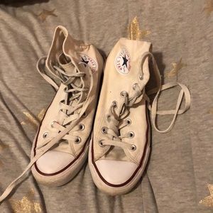 White hightop converses